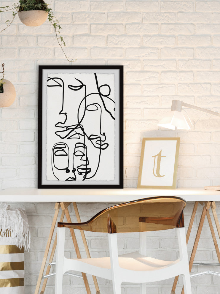 "Sleepy Faces" Framed Painting Print, 24x36