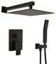 Wellfor Shower Faucet with Rain Shower Head, Handheld Shower and Valve, Oil Rubbed Bronze, 10" Shower Head