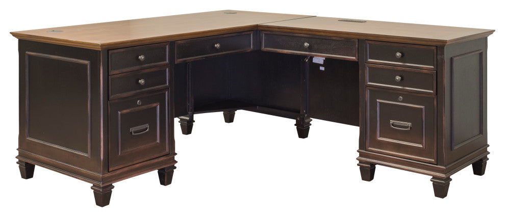 Hartford Wood L-Desk and Return