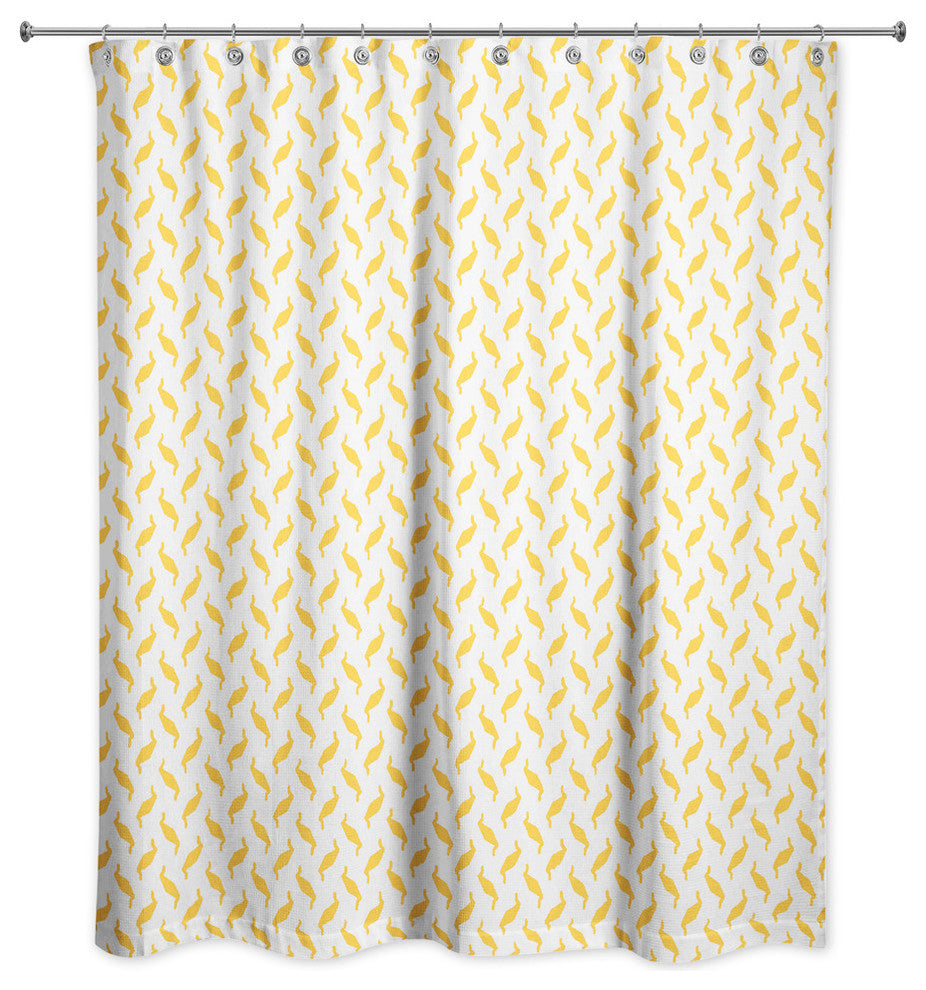 Yellow Zig Zag Pattern Shower Curtain