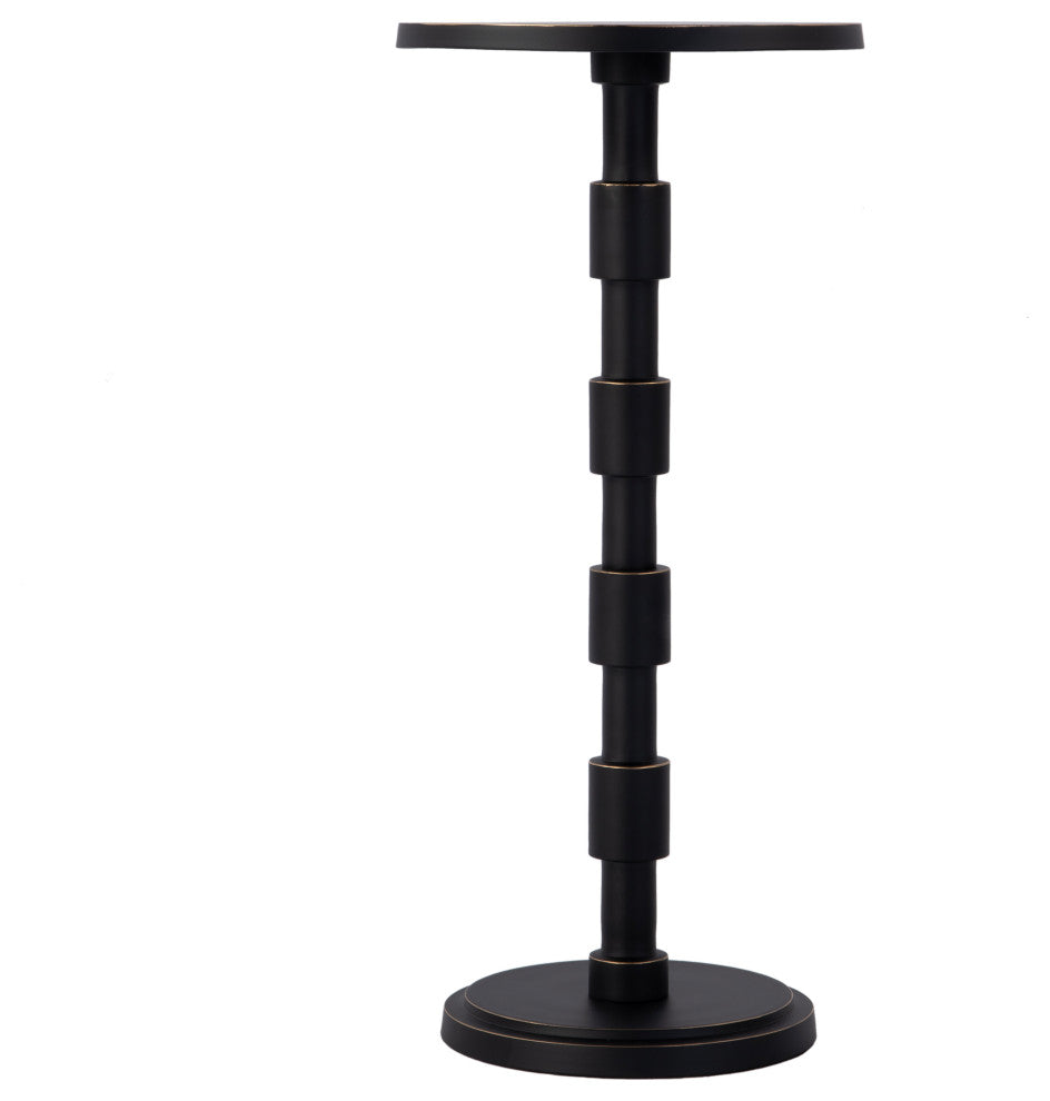 Delano 10" W Round All Metal Pedestal Base End Table