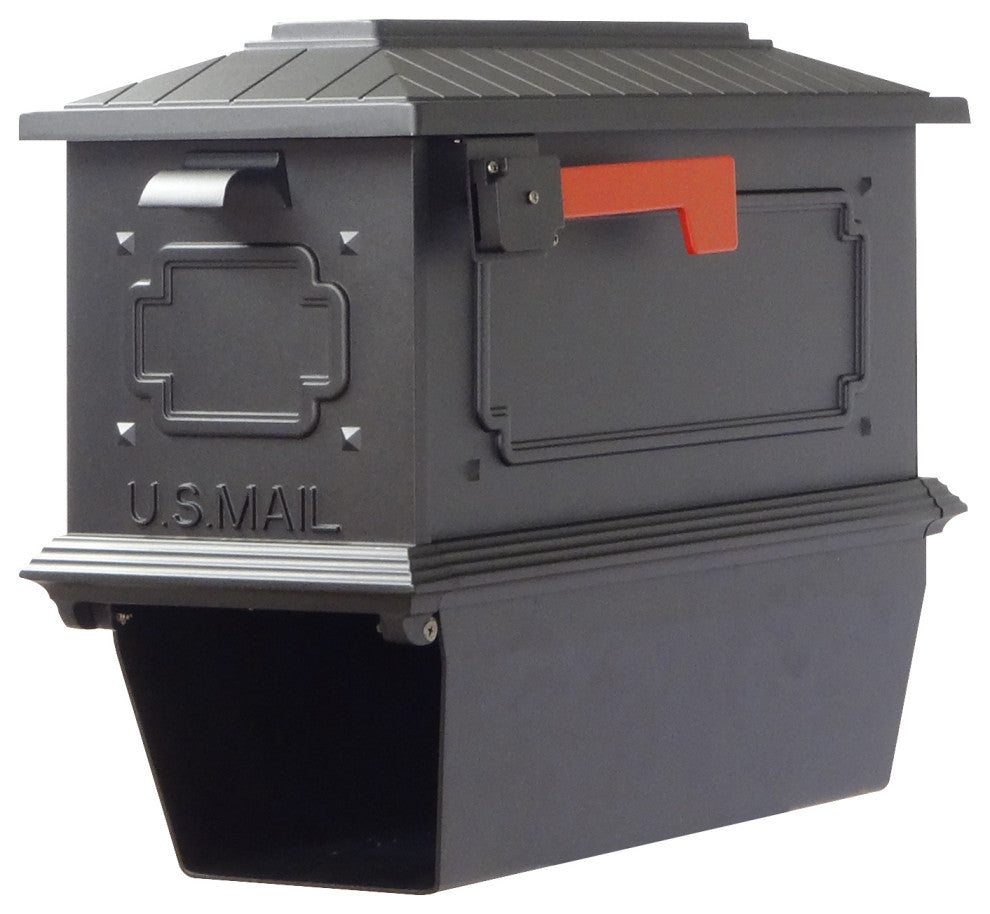 Kingston Curbside Mailbox with Paper Tube, Black