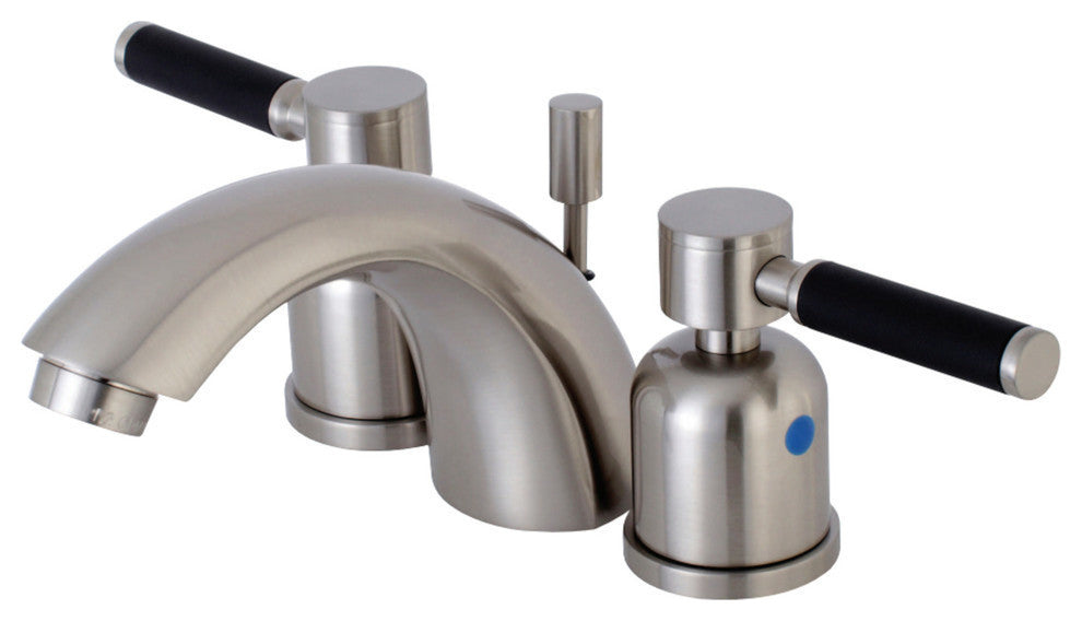 Mini-Widespread Bathroom Faucet With Pop-Up, Brushed Nickel