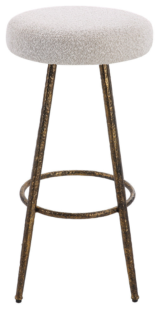 Uttermost Braven White Fabric Counter Stool