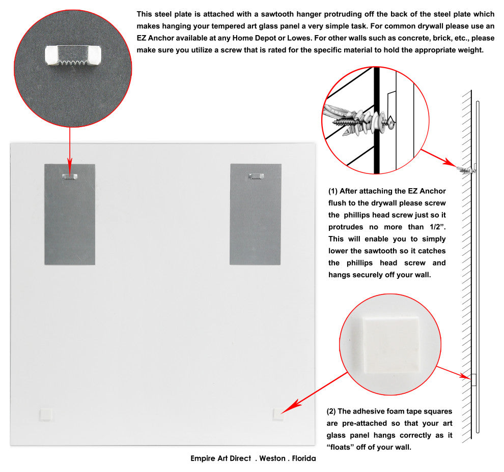 "New York Skyline B" Reverse Printed Tempered Glass With Silver Leaf