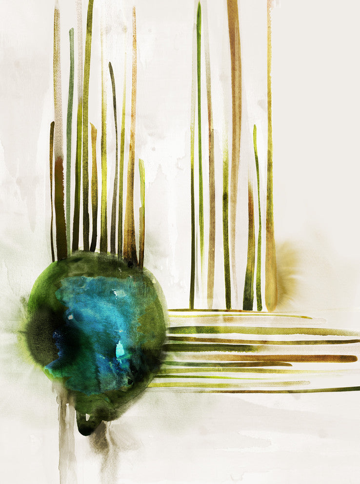 "Emerald Flow" Gallery Wrapped Giclee Print On Canvas With Gel Texture