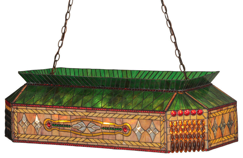 Meyda lighting 50159 40"L Gold Fringe Oblong Pendant