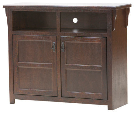 Tall Mission 45" Wide TV Console, Gold Oak