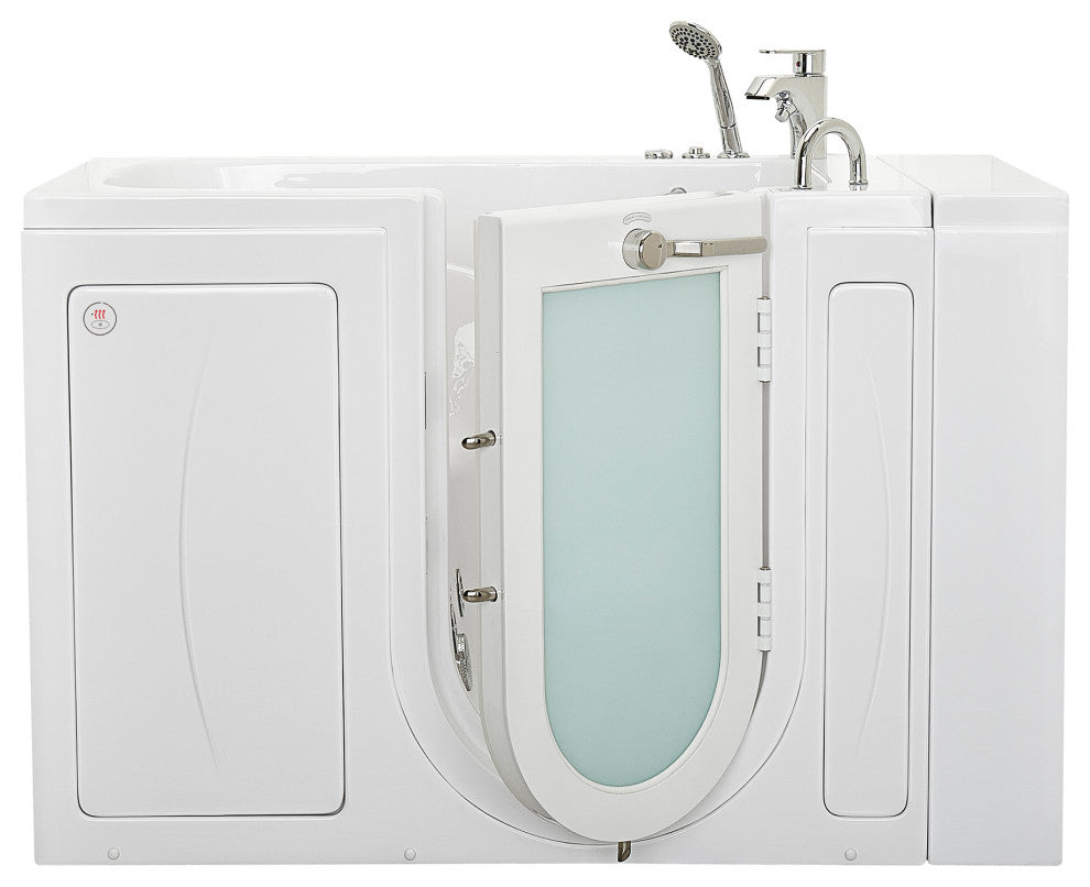Ella Monaco 32"x52" Acrylic Walk-In-Bathtub, Outswing Door, 2 Piece Faucet