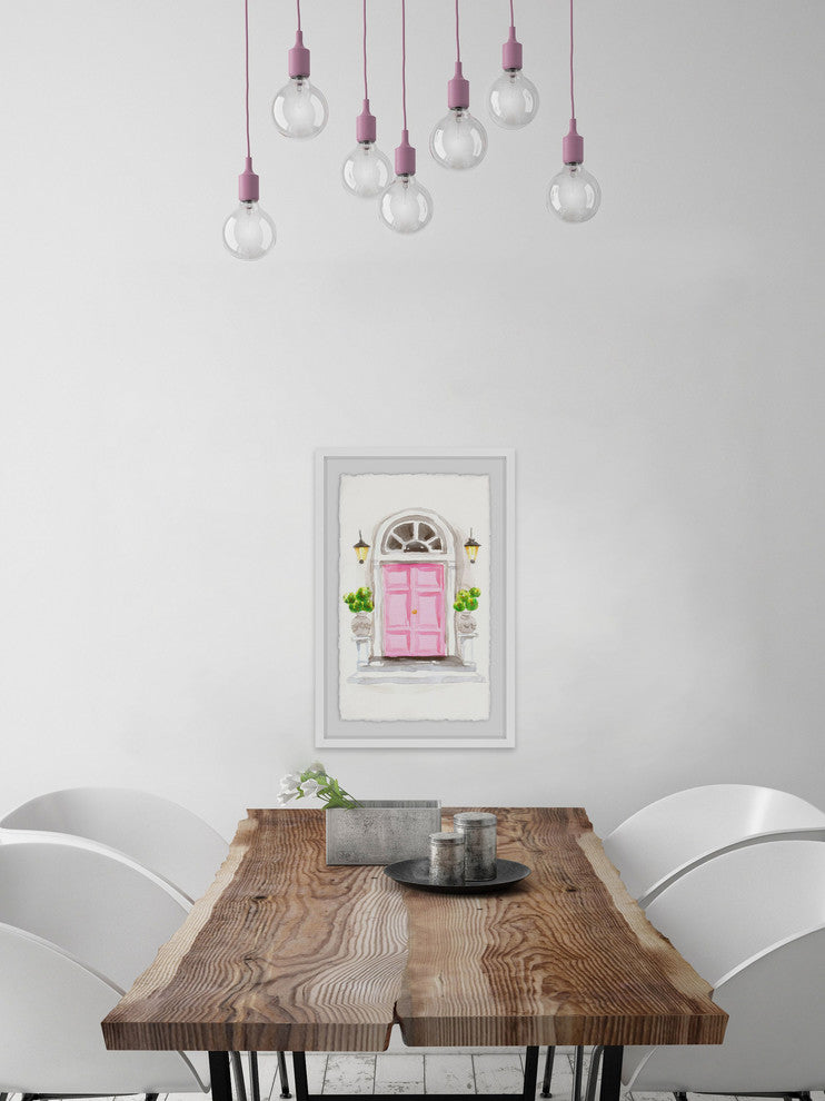 "Big Pink Door" Framed Painting Print, 20"x30"