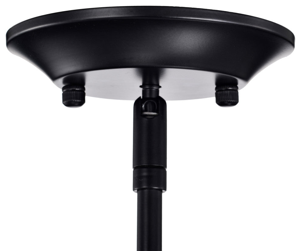 1-Light Matte Black Mini Pendant With Clear Cone Glass Shade