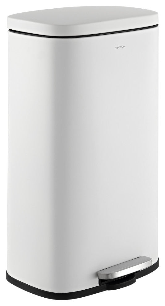 Curtis 8-Gallon Step-Open Trash Can, White
