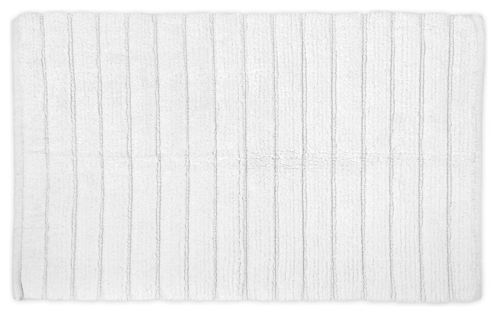 DII White Ribbed Rug 17"x24"