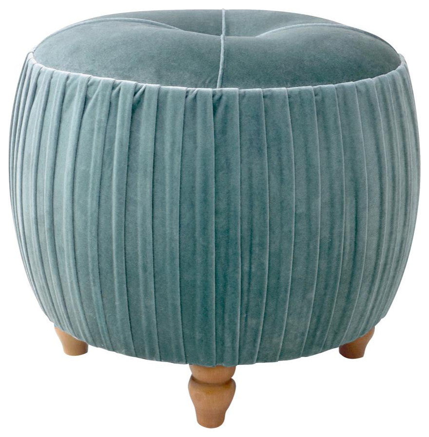 Helena Velvet Small Round Ottoman