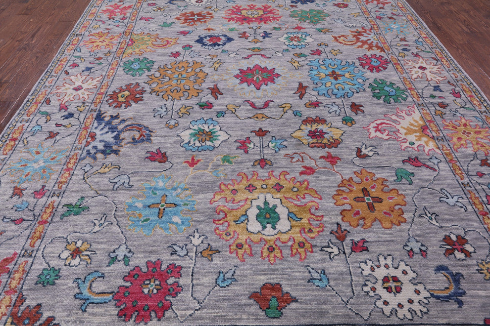 9' 1" X 12' 1" Turkish Oushak Hand Knotted Wool Rug - Q14955