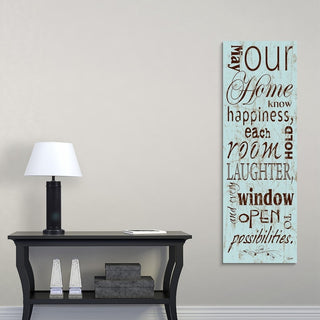 Home Happiness Wrapped Canvas Art Print, 16"x48"x1.5"