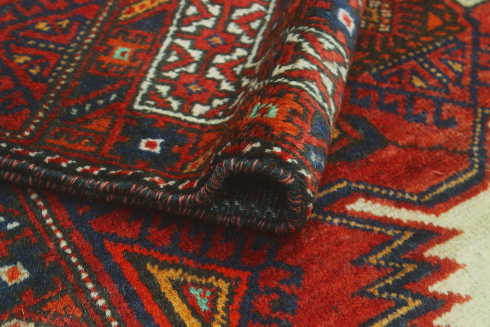 Vintage Distressed Robyn Rust/Blue Rug, 3'9x6'5