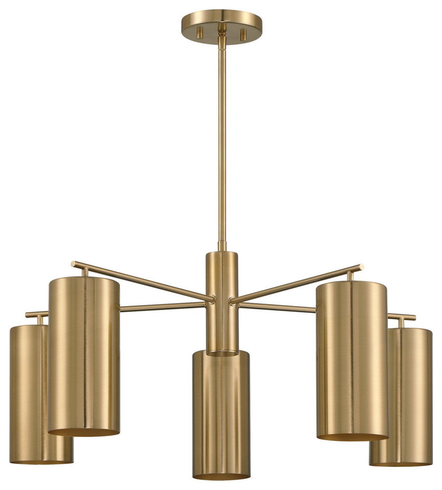 Lio 5-Light Chandelier, Noble Brass by Breegan Jane