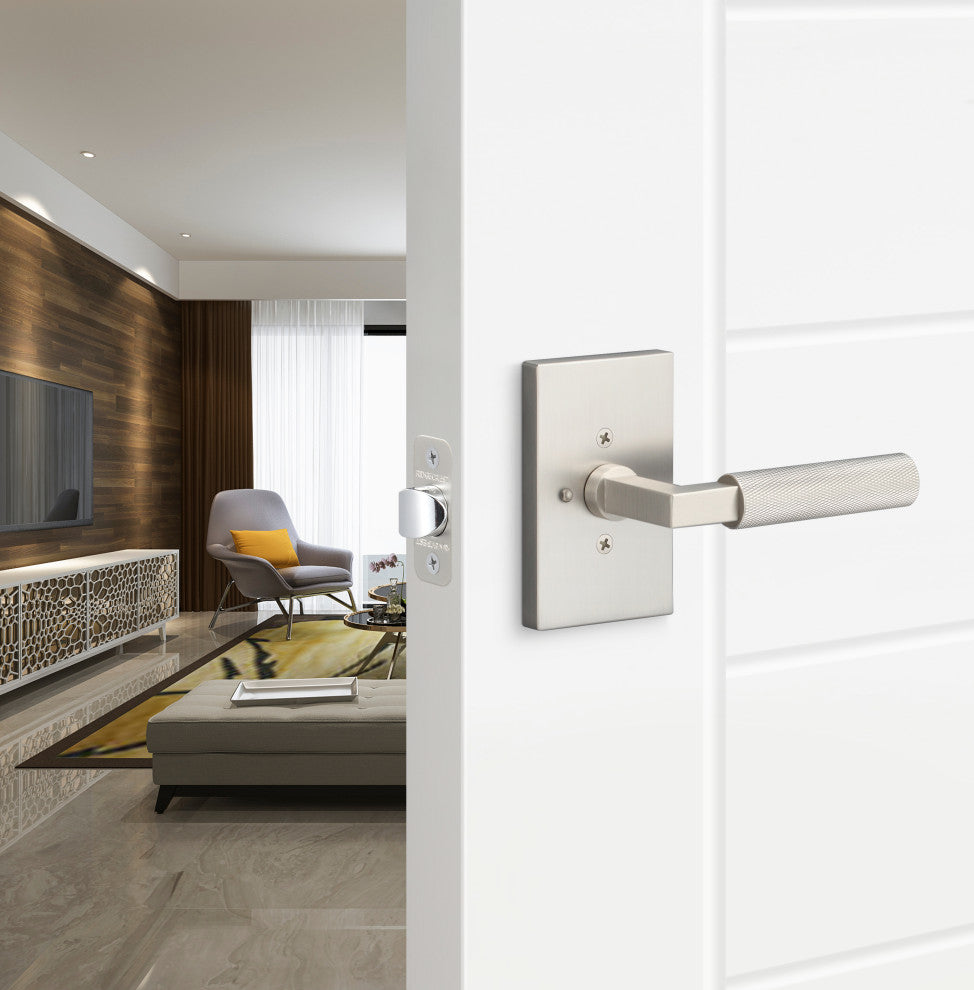 Levanto Privacy Rosette, Nickel, Knurled Grip in Nickel