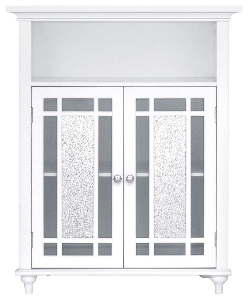 Wooden Bathroom Floor Storage Cabinet, White