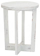 23" Rustic Modern Farmhouse White Round End Table