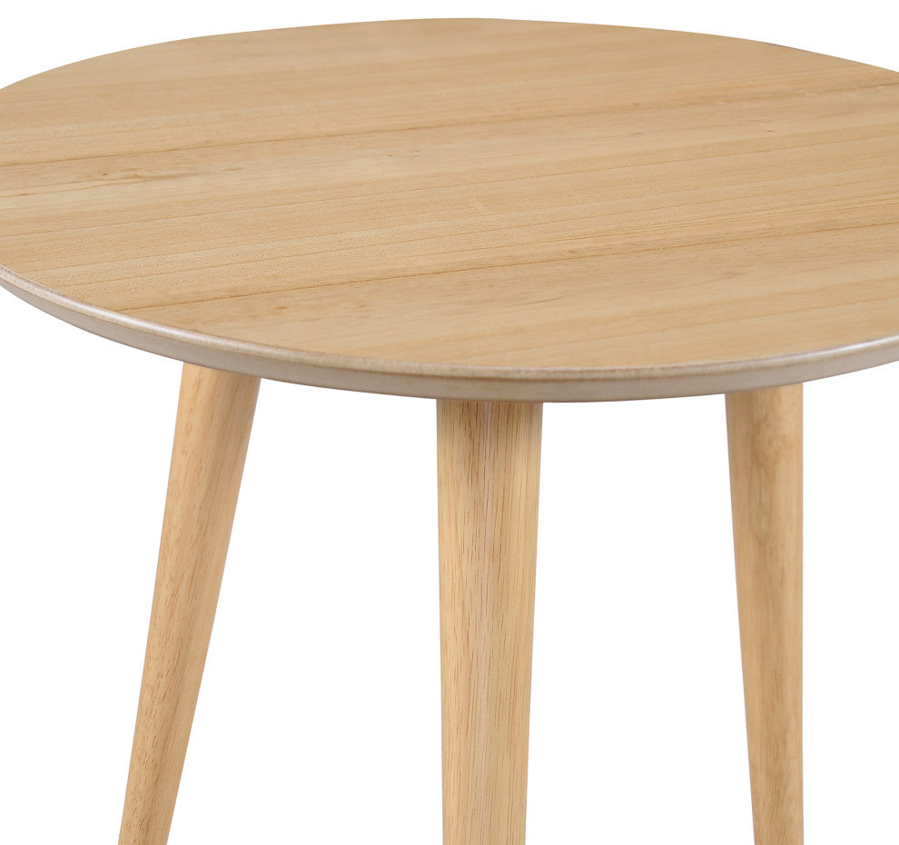 GDF Studio Evangeline Finished Wood End Table With Faux Wood Overlay, Natural Oak