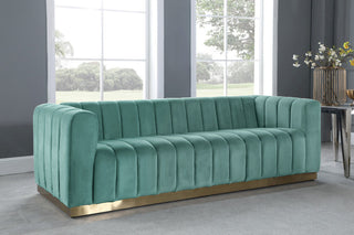 Marlon Velvet Upholstered Sofa, Mint