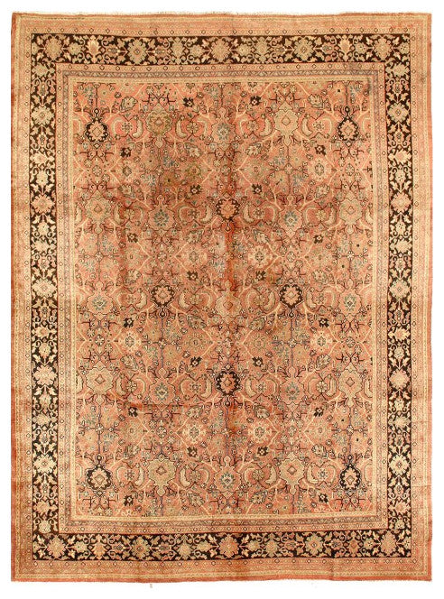 Salmon Color Vintage Persian Mahal 10'8''x13'8''