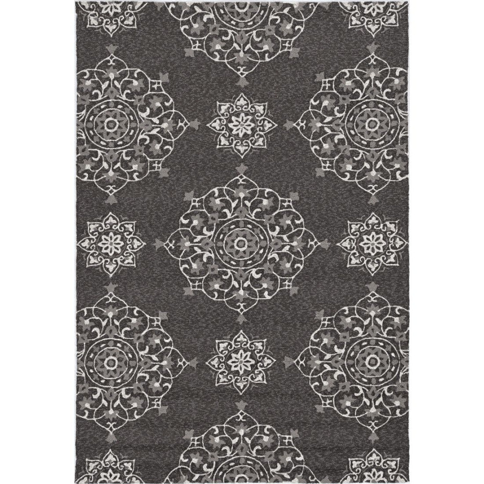 KAS Harbor 4207 Charcoal Courtyard Area Rug, 3'x5'