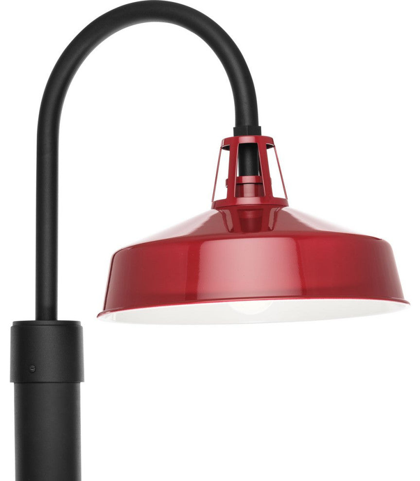 Cedar Springs 1-Light Red Metal Shade Farmhouse Outdoor Post Lantern
