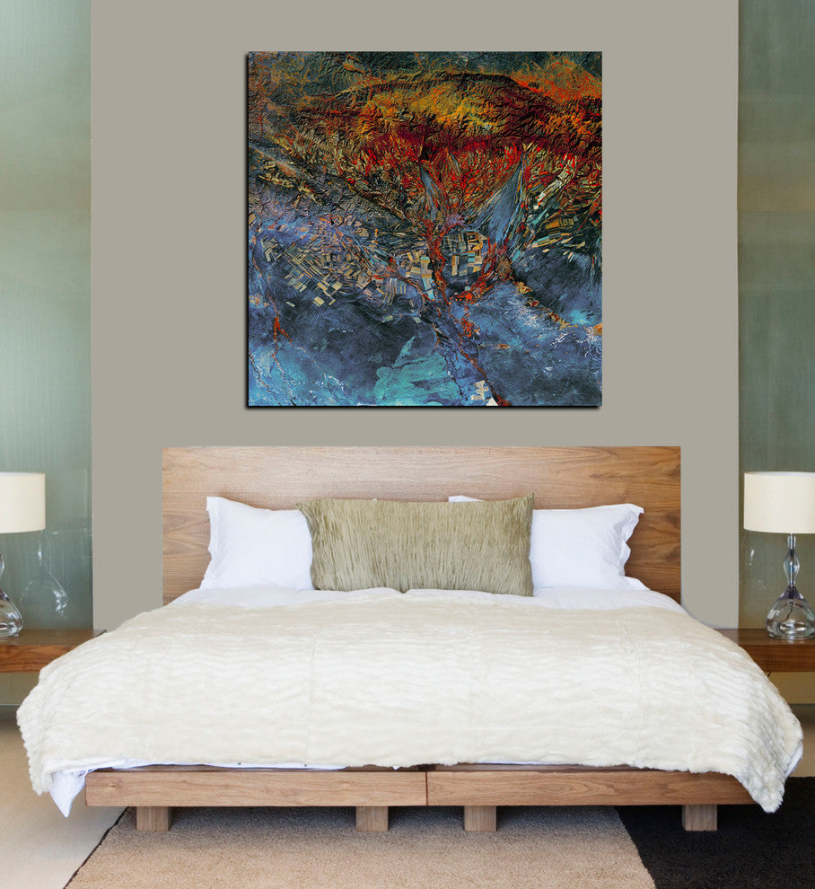 Epic Graffiti "Earth As Art: Cubism Landsat Style" Giclee Canvas Art, 26"x26"