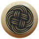 Classic Weave Natural Wood Knob, Clear Finish With Antique-Style Brass
