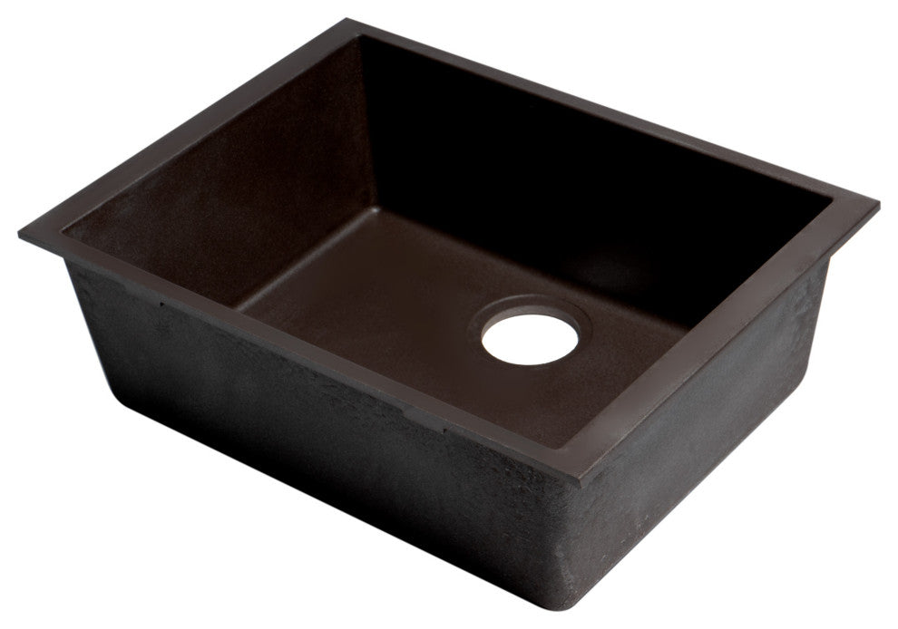 ALFI brand AB2420UM-C Chocolate 24" Single Granite Composite Kitchen Sink