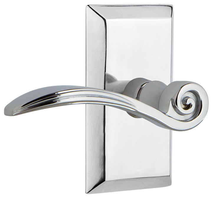 Studio Plate With Swan Lever, Bright Chrome, Privacy, Right-Handed