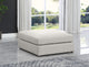 Beckham Beige Durable Linen Textured Fabric Armless, Beige, Ottoman