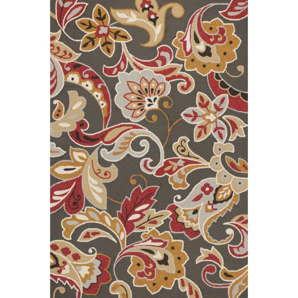 KAS Harbor 4213 Taupe Flora Area Rug, 5'x8'