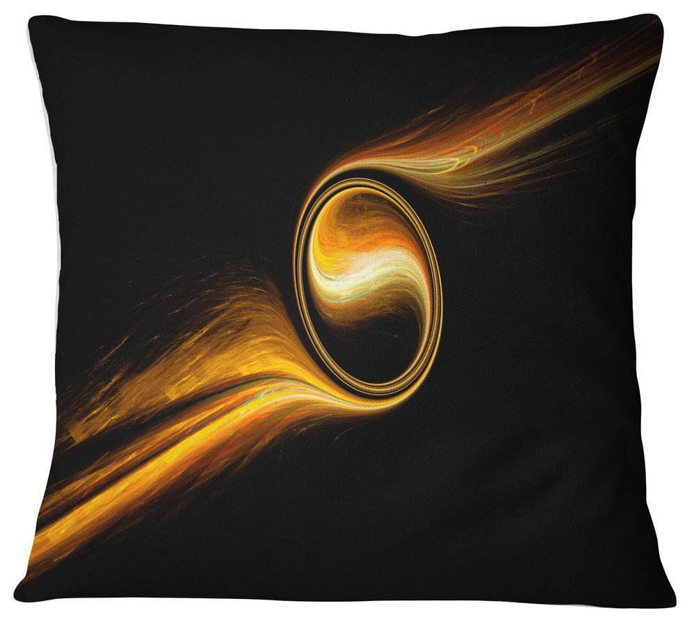 Fractal 3D Dancing Yellow Design Contemporary Throw Pillow, 16"x16"
