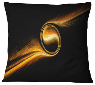 Fractal 3D Dancing Yellow Design Contemporary Throw Pillow, 16"x16"