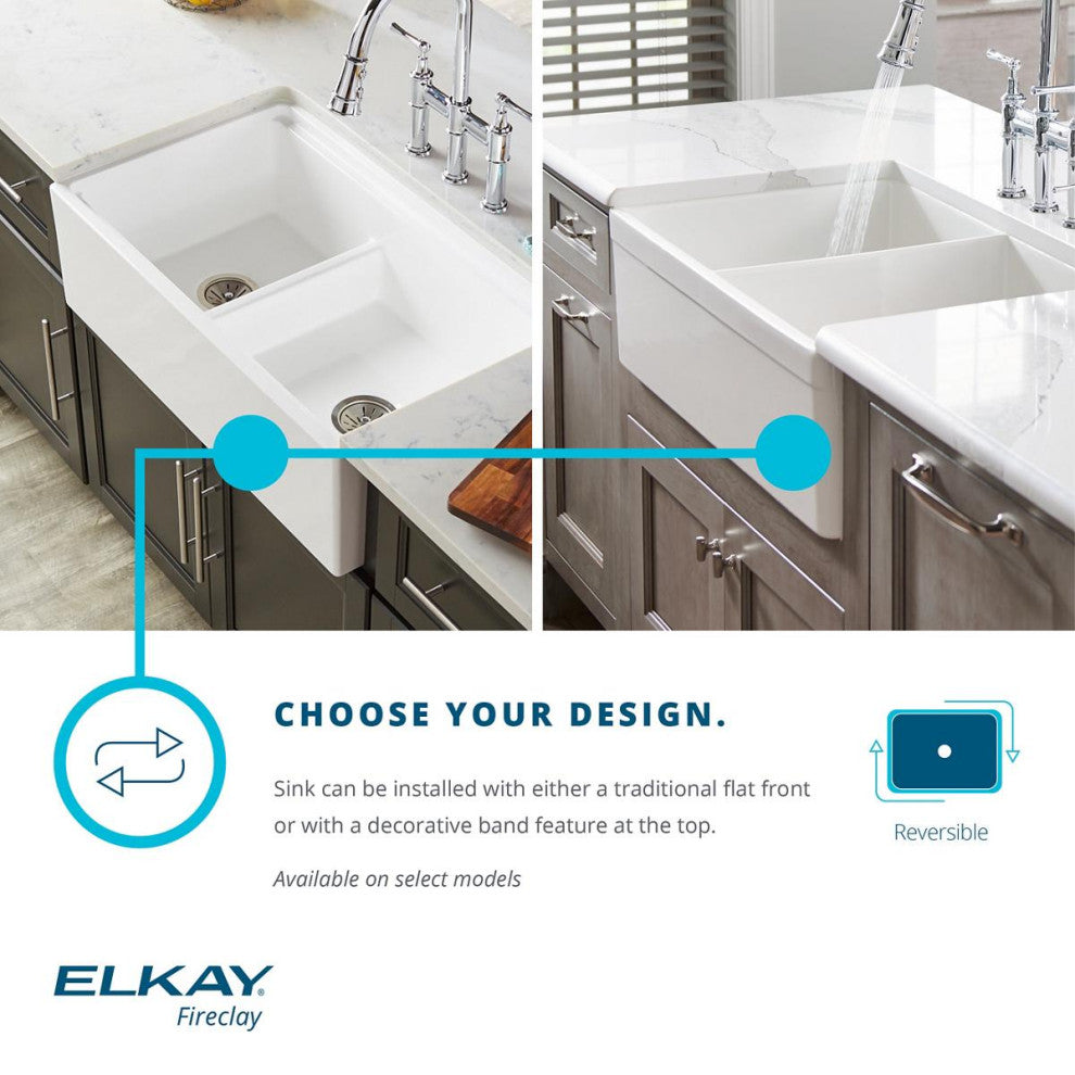 SWUF28179MG Elkay Fireclay 30" Farmhouse Sink, Gray
