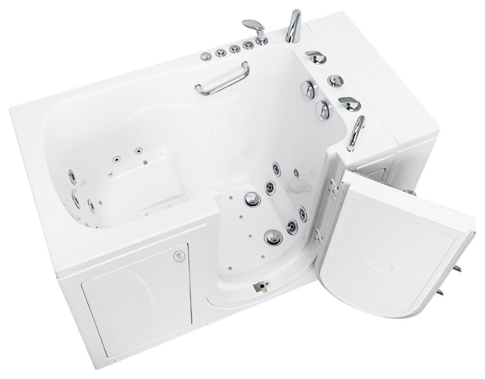 Capri 30x52 Acrylic Massage Walk-In Bathtub with Outward Swing Door, Right Drain
