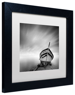 "Boat I" Matted Framed Canvas Art by Moises Levy