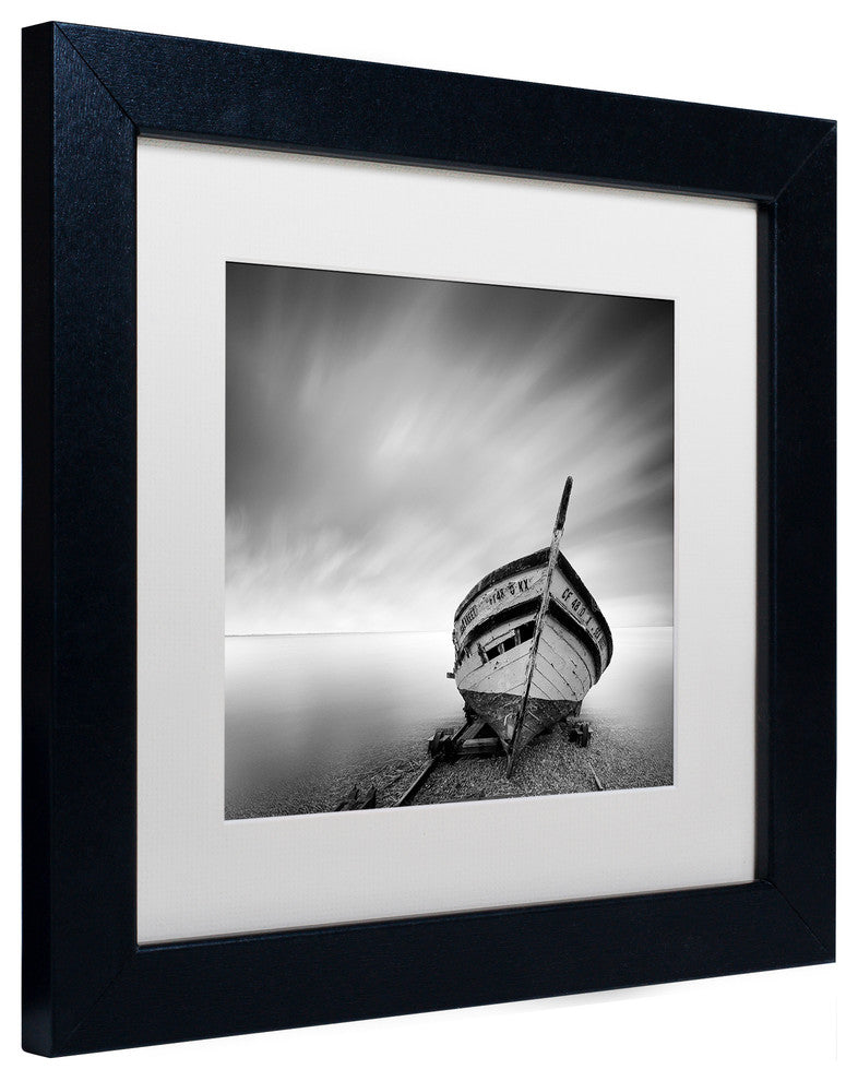 "Boat I" Matted Framed Canvas Art by Moises Levy