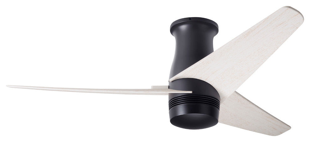 Velo Flush DC Fan, Dark Bronze Finish, 48" Whitewash Blades, No Light