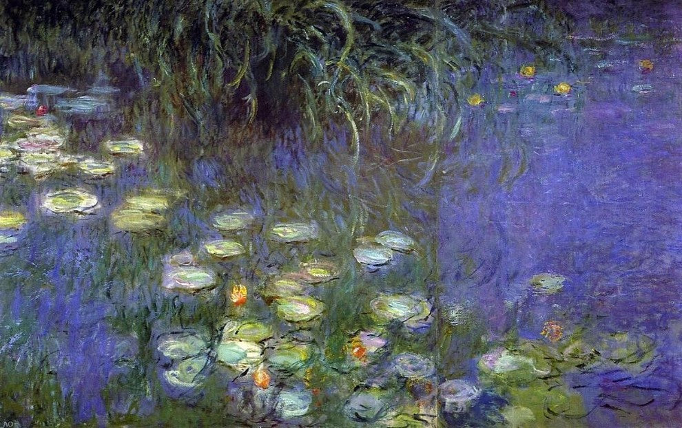 Claude Oscar Monet Morning, left detail, Gallery Wrapped Canvas, 18"x27"