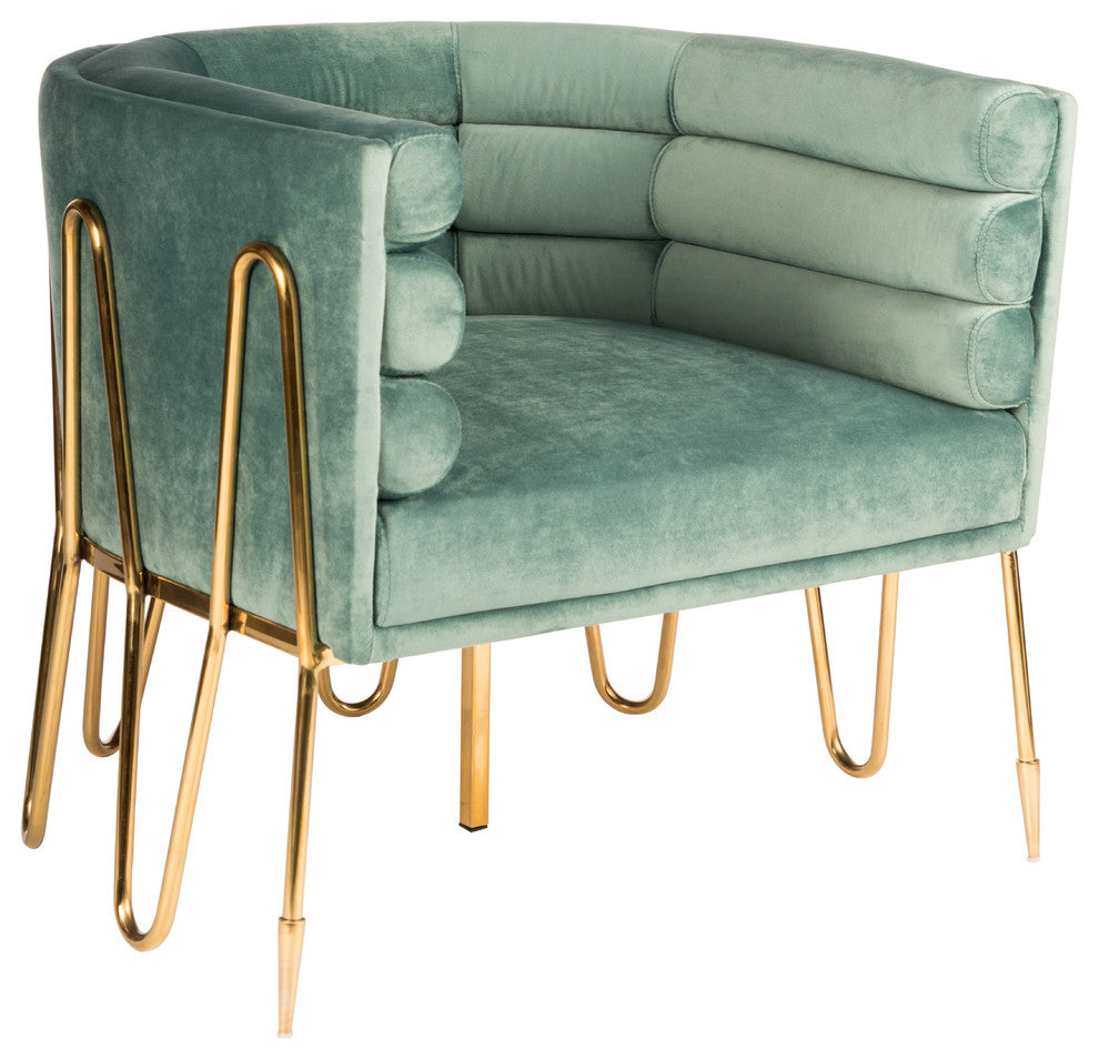 Alexa Gold Barrel Chair