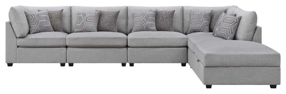 Cambria 6-piece Upholstered Modular Sectional Sofa Grey