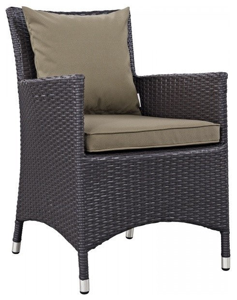 Modway Convene 4 Piece Outdoor Patio Dining Set, Espresso Mocha