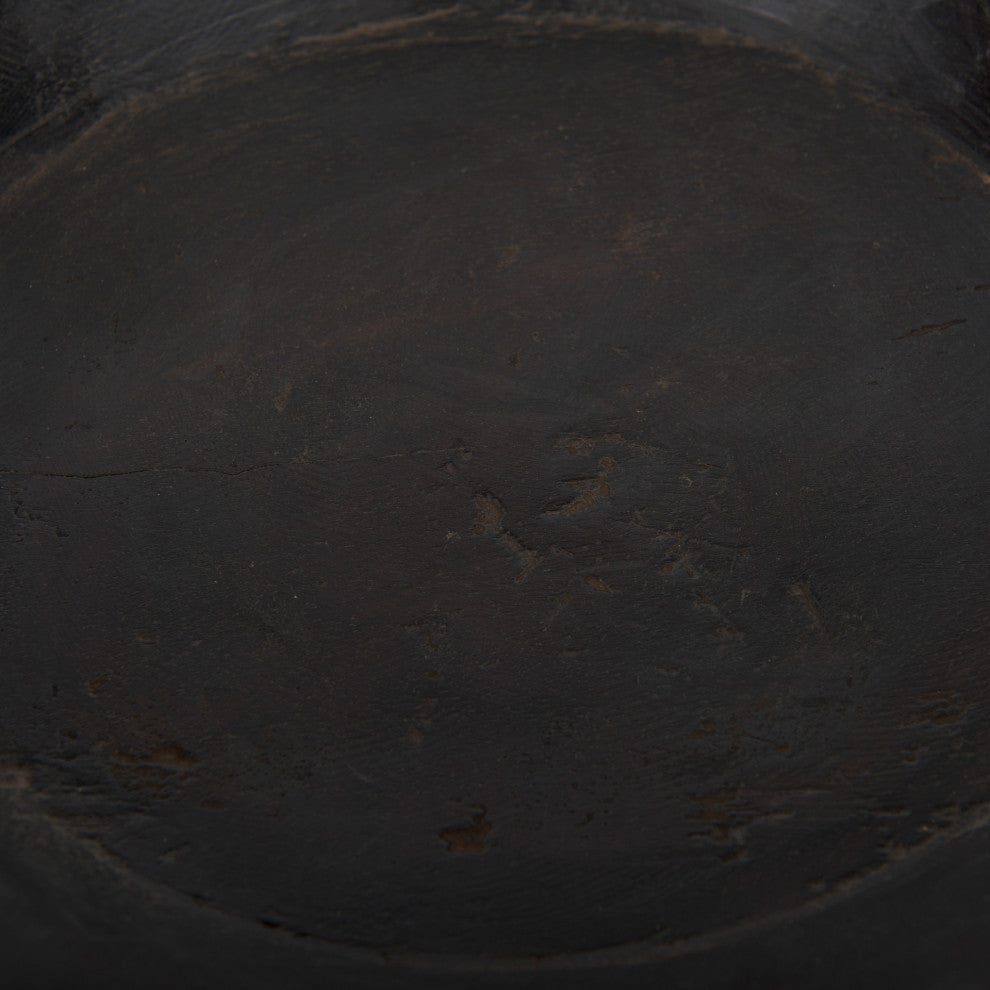 Nikita Set of 2 Large Black-Brown Reclaimed Wood Bowls
