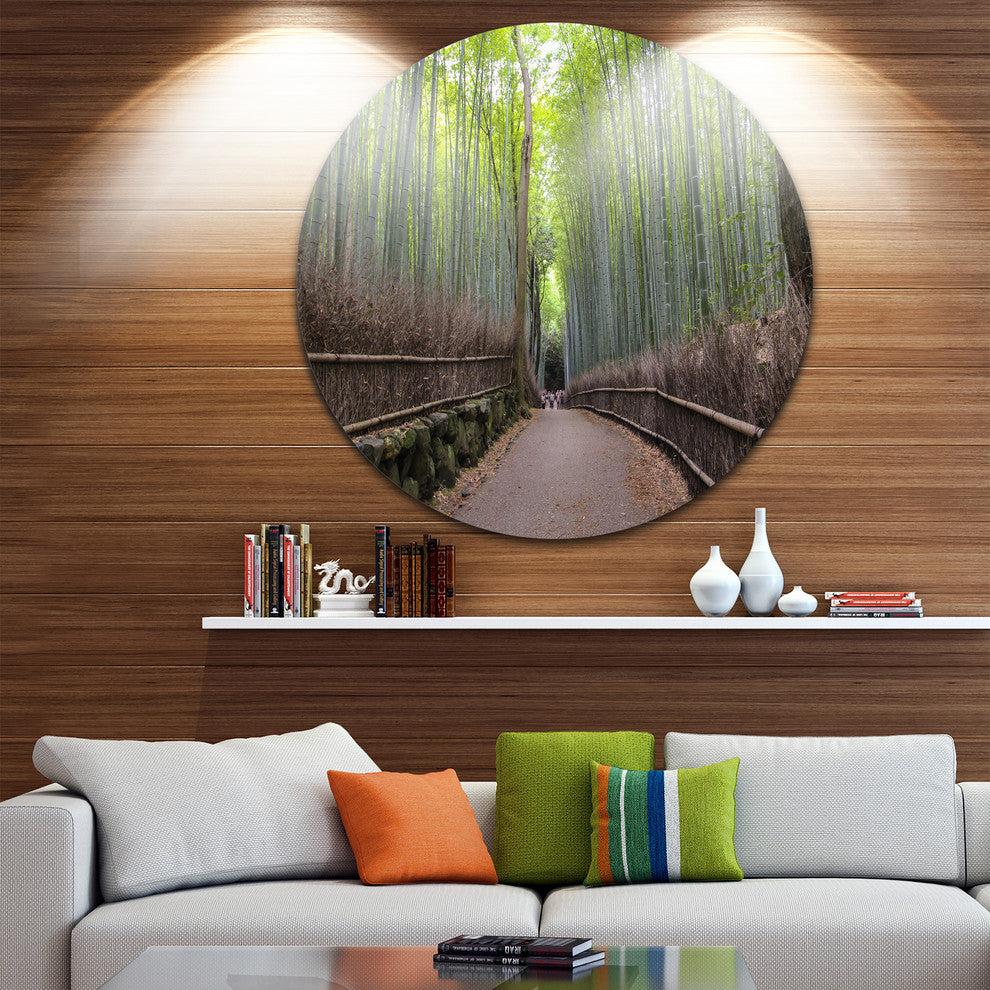 Arashiyama Bamboo Path Japan, Forest Round Wall Art, 23"