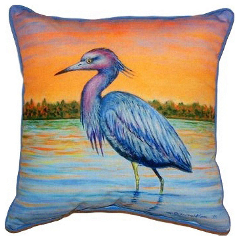 Heron & Sunset Small Indoor/Outdoor Pillow 12x12 - Set of Two